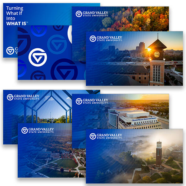 A mockup of several background images featuring campus beauty shots.